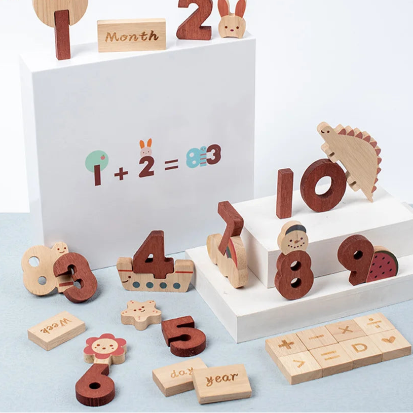 Wooden Alphabet and Number Learning Blocks