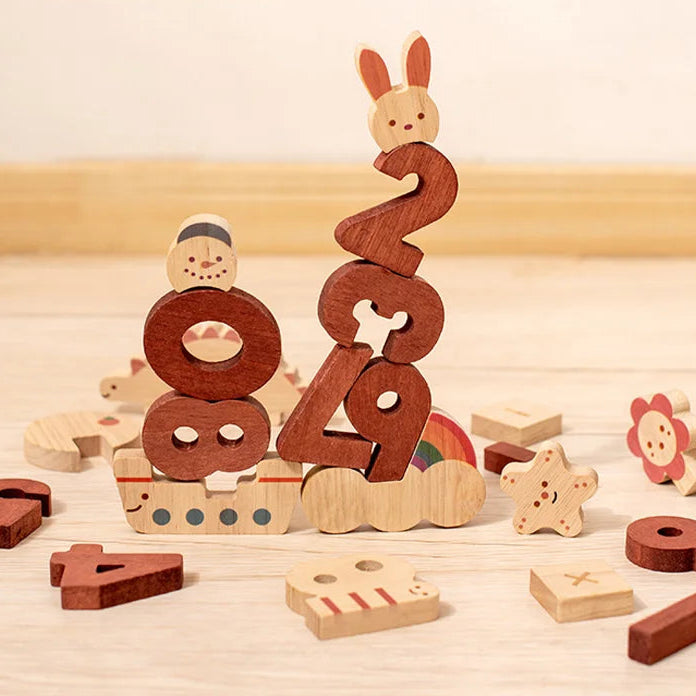 Wooden Alphabet and Number Learning Blocks