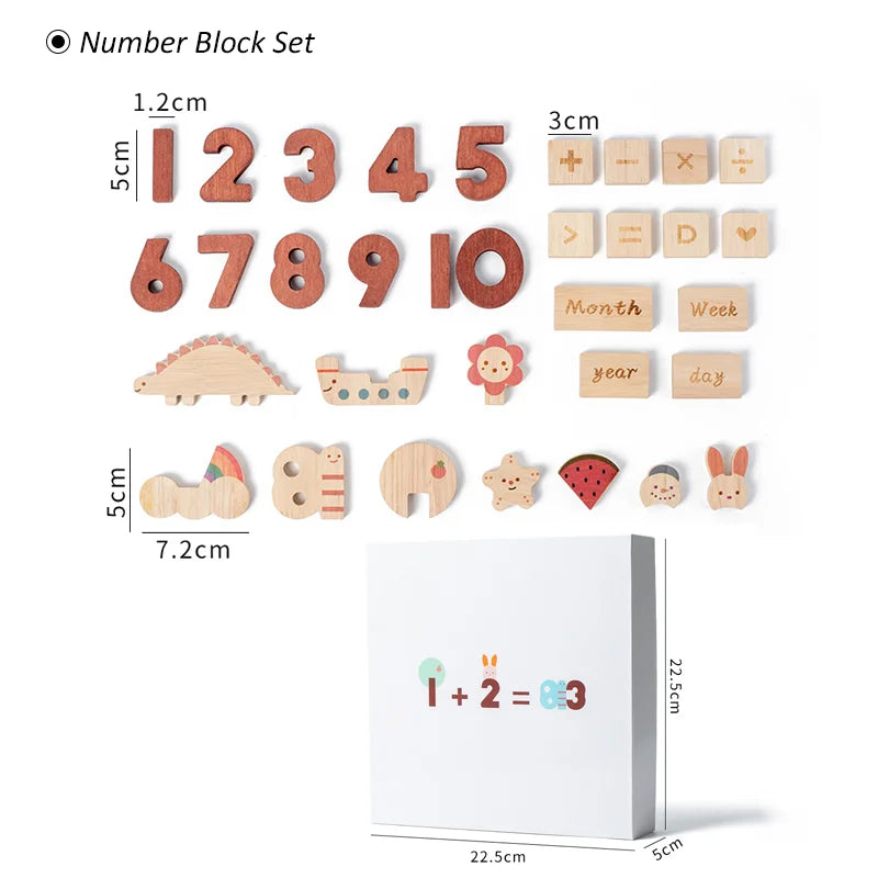 Wooden Alphabet and Number Learning Blocks